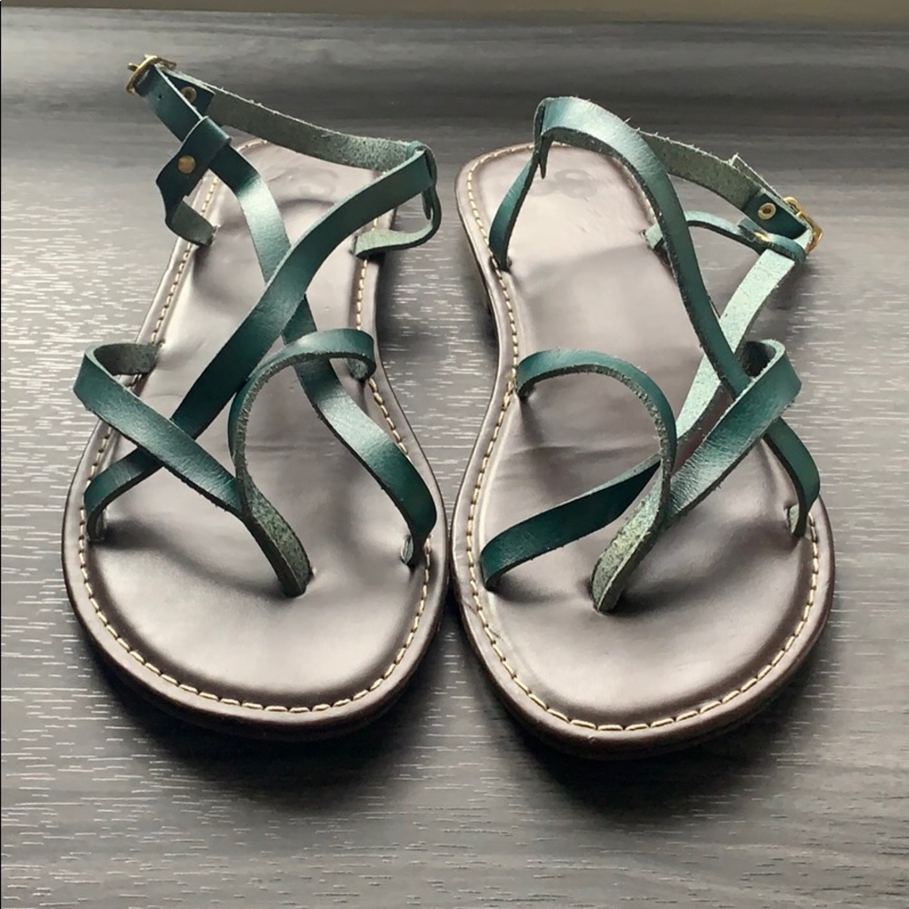 Teal strap sandals